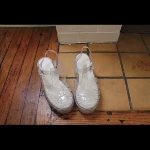 Clear platform jelly shoes